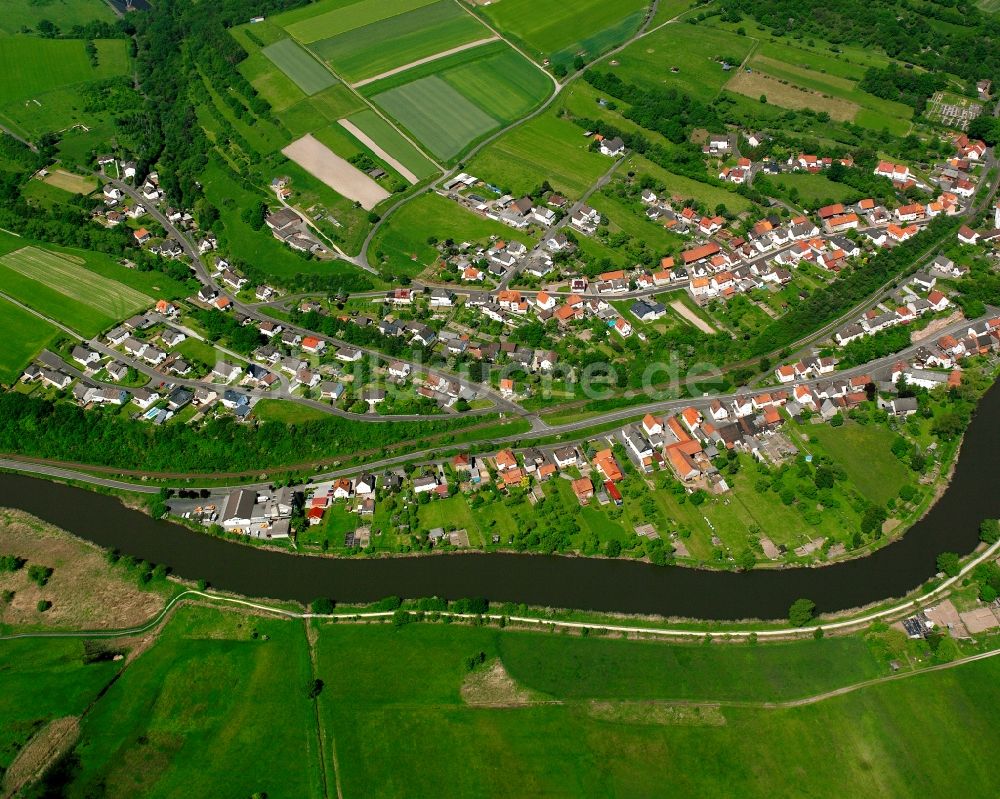Luftbild Widdershausen - Dorfkern am Feldrand in Widdershausen im Bundesland Hessen, Deutschland