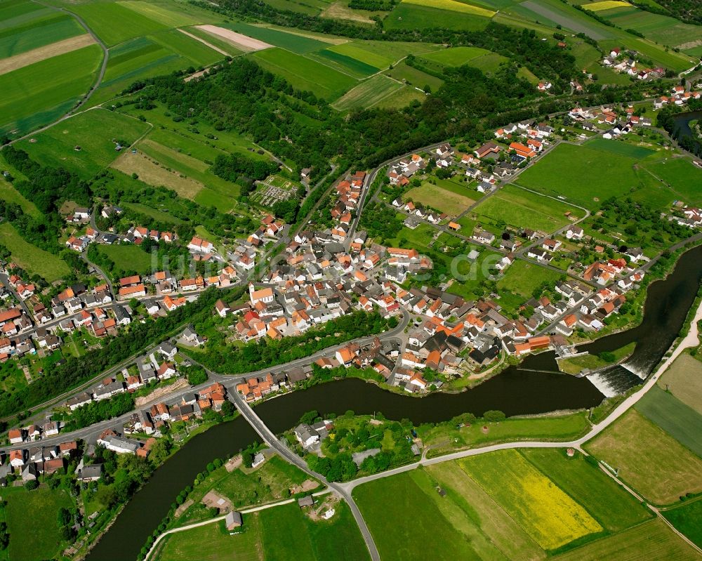 Luftaufnahme Widdershausen - Dorfkern am Feldrand in Widdershausen im Bundesland Hessen, Deutschland