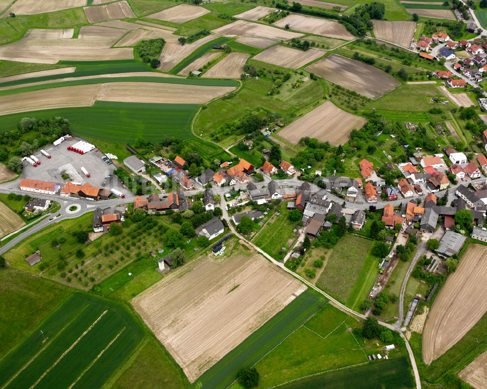 Luftbild Willstätt - Dorfkern am Feldrand in Willstätt im Bundesland Baden-Württemberg, Deutschland