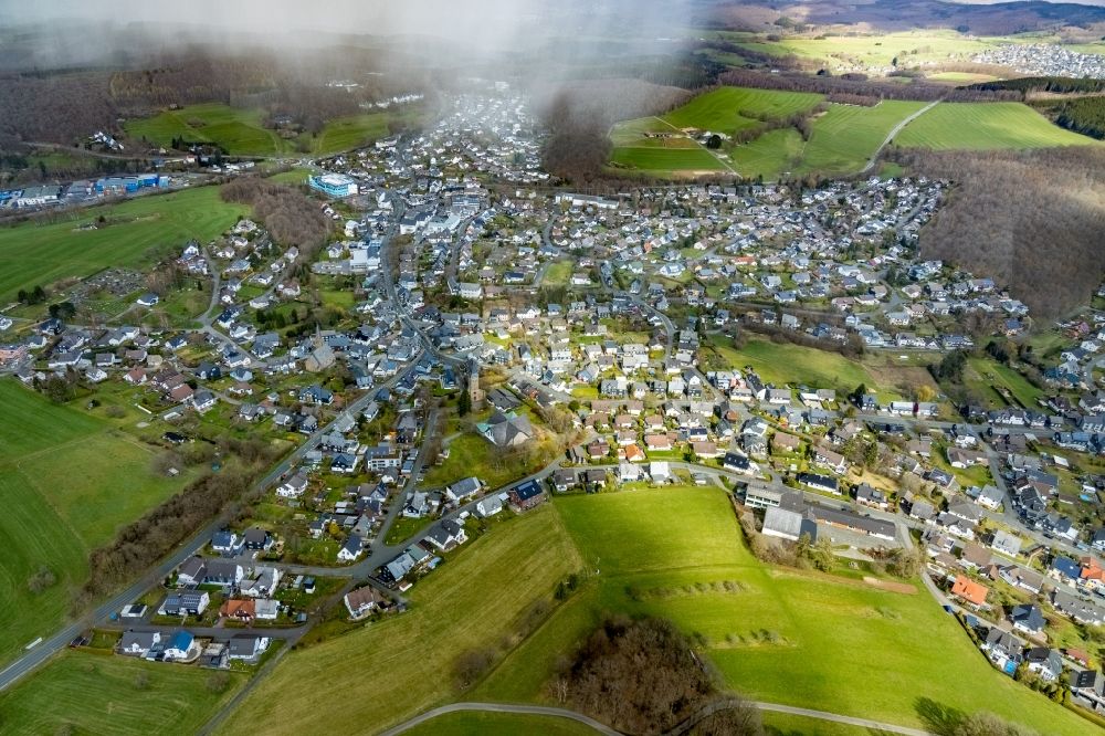 Luftbild Wilnsdorf - Dorfkern am Feldrand in Wilnsdorf im Bundesland Nordrhein-Westfalen, Deutschland