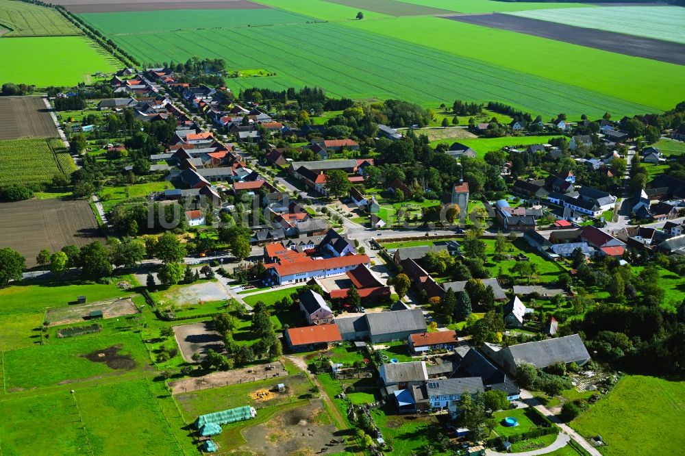 Luftaufnahme Winterfeld - Dorfkern am Feldrand in Winterfeld im Bundesland Sachsen-Anhalt, Deutschland