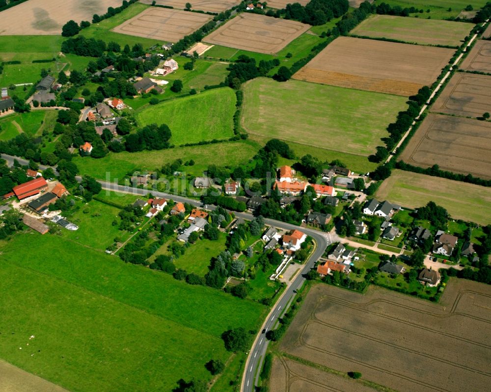 Luftbild Wohltorf - Dorfkern am Feldrand in Wohltorf im Bundesland Schleswig-Holstein, Deutschland