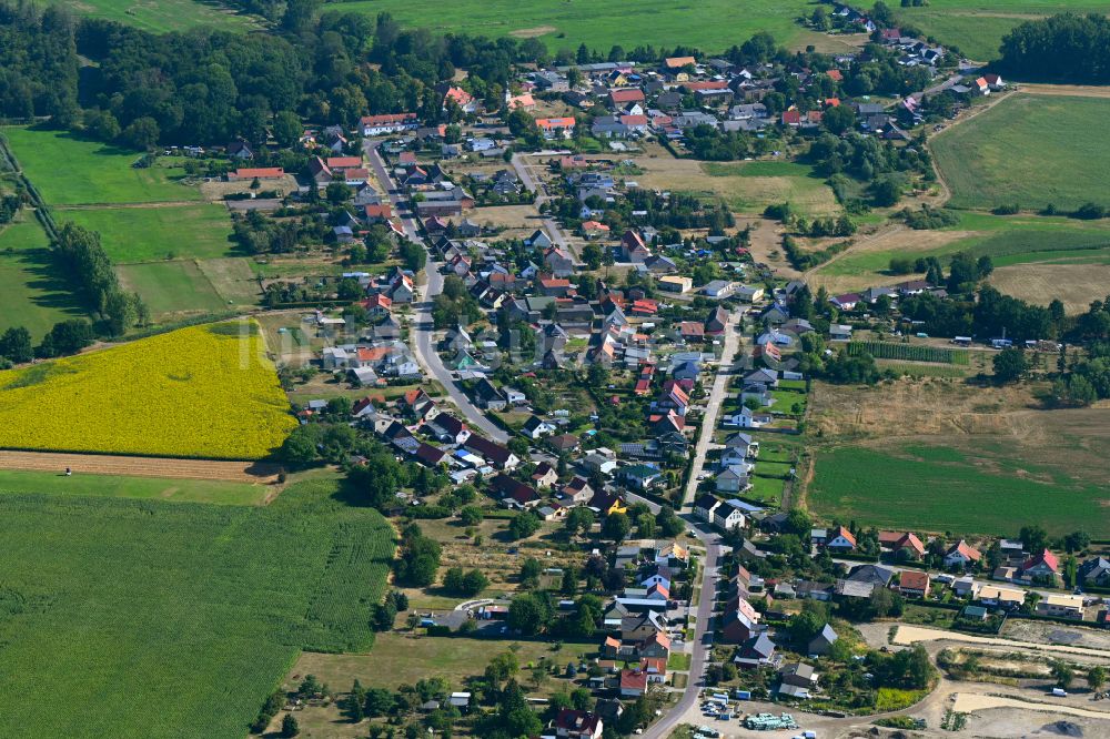 Luftbild Wust - Dorfkern am Feldrand in Wust im Bundesland Brandenburg, Deutschland