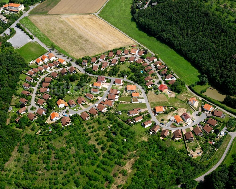 Luftaufnahme Zaberfeld - Dorfkern am Feldrand in Zaberfeld im Bundesland Baden-Württemberg, Deutschland