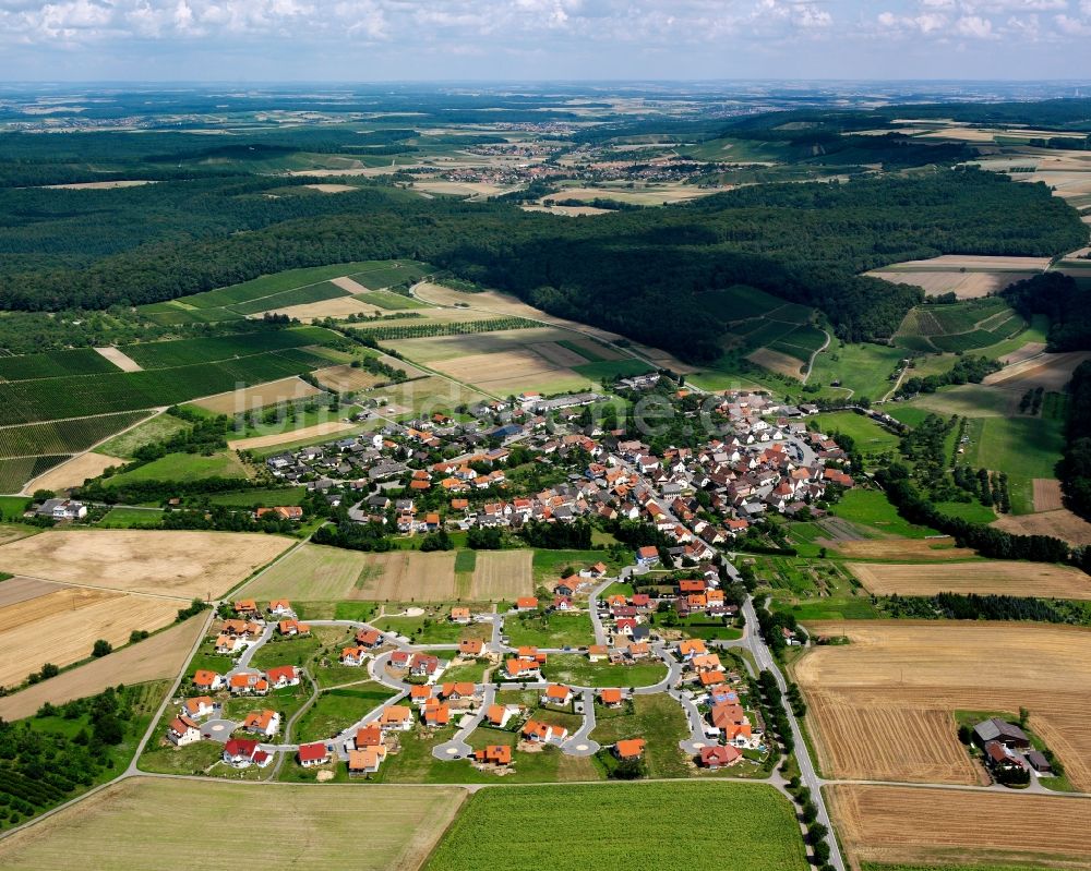 Luftbild Zaberfeld - Dorfkern am Feldrand in Zaberfeld im Bundesland Baden-Württemberg, Deutschland