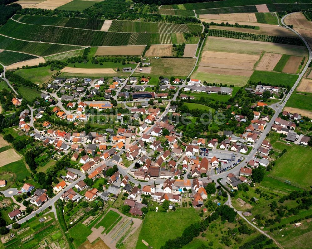 Luftaufnahme Zaberfeld - Dorfkern am Feldrand in Zaberfeld im Bundesland Baden-Württemberg, Deutschland