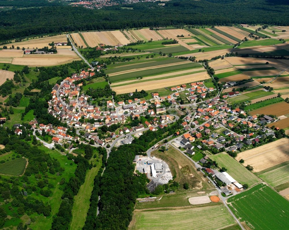 Zaberfeld von oben - Dorfkern am Feldrand in Zaberfeld im Bundesland Baden-Württemberg, Deutschland