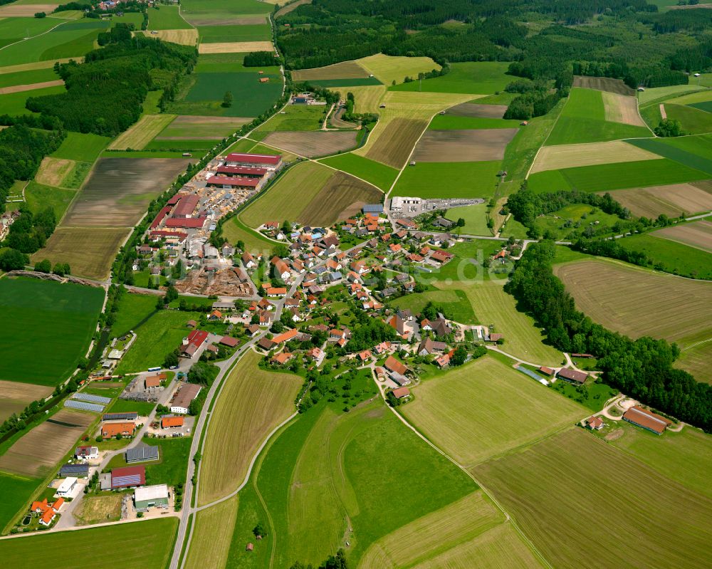 Luftaufnahme Zell - Dorfkern am Feldrand in Zell im Bundesland Baden-Württemberg, Deutschland