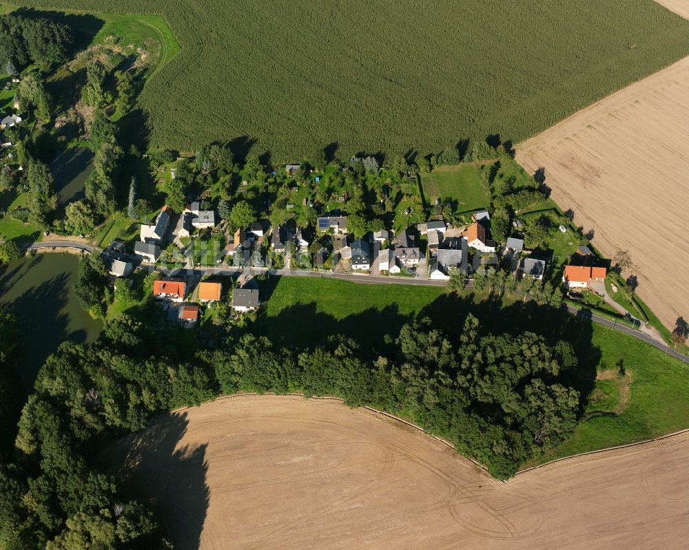Luftbild Zetteritz - Dorfkern am Feldrand in Zetteritz im Bundesland Sachsen, Deutschland