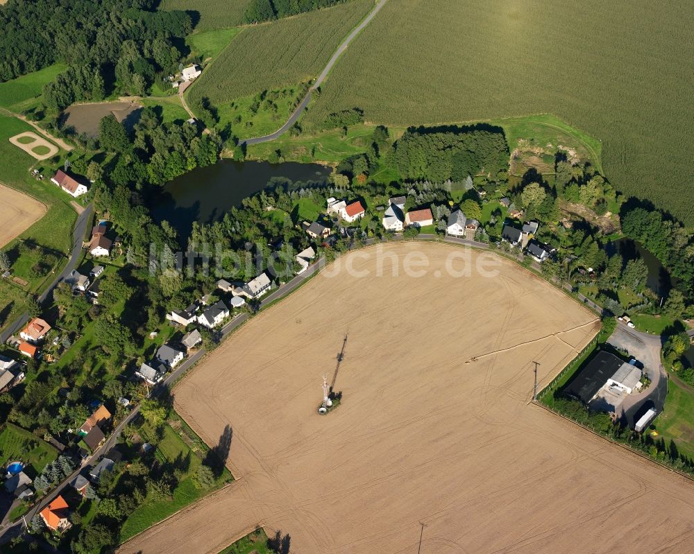Luftaufnahme Zetteritz - Dorfkern am Feldrand in Zetteritz im Bundesland Sachsen, Deutschland