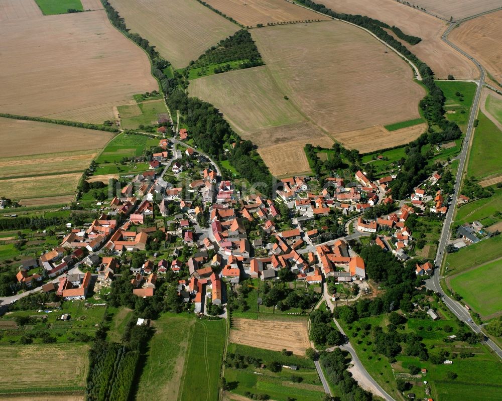 Luftaufnahme Zimmern - Dorfkern am Feldrand in Zimmern im Bundesland Thüringen, Deutschland
