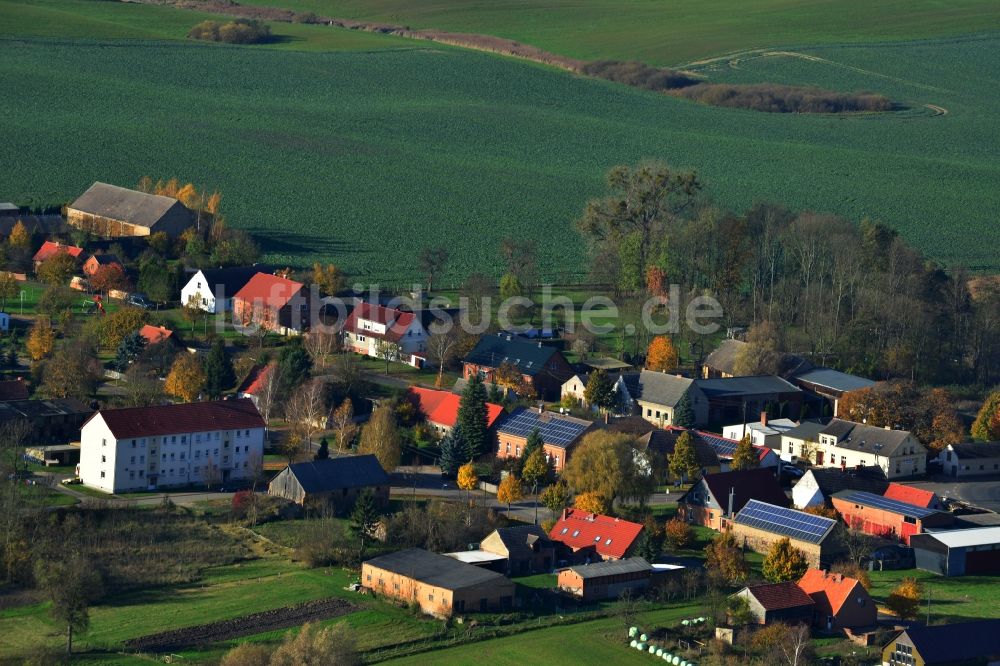 Flieth-Stegelitz von oben - Dorfkern Flieth-Stegelitz im Bundesland Brandenburg