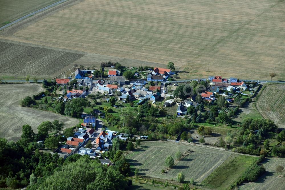 Glauzig aus der Vogelperspektive: Dorfkern in Glauzig im Bundesland Sachsen-Anhalt, Deutschland