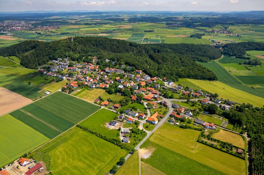 Luftaufnahme Goldhausen - Dorfkern in Goldhausen im Bundesland Hessen, Deutschland