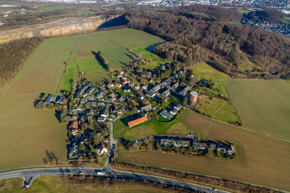 Haßley von oben - Dorfkern in Haßley im Bundesland Nordrhein-Westfalen, Deutschland