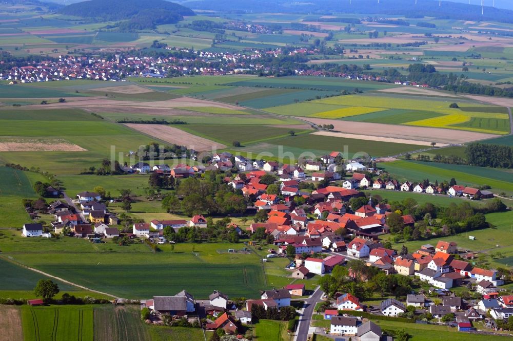 Luftaufnahme Hilmes - Dorfkern in Hilmes im Bundesland Hessen, Deutschland