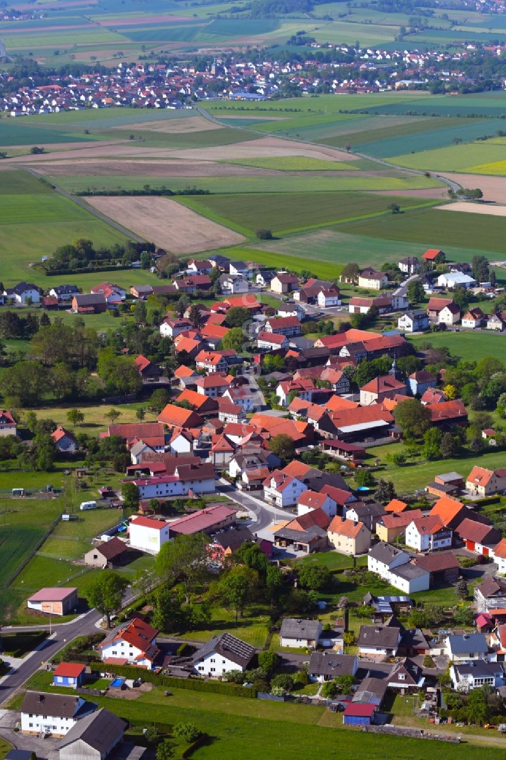 Luftaufnahme Hilmes - Dorfkern in Hilmes im Bundesland Hessen, Deutschland