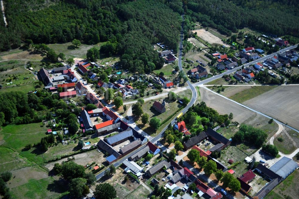 Hohenwerbig von oben - Dorfkern in Hohenwerbig im Bundesland Brandenburg, Deutschland
