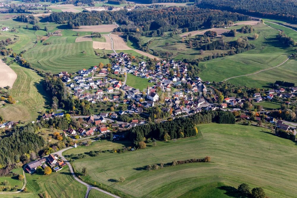 Luftaufnahme Hoppetenzell - Dorfkern in Hoppetenzell im Bundesland Baden-Württemberg, Deutschland