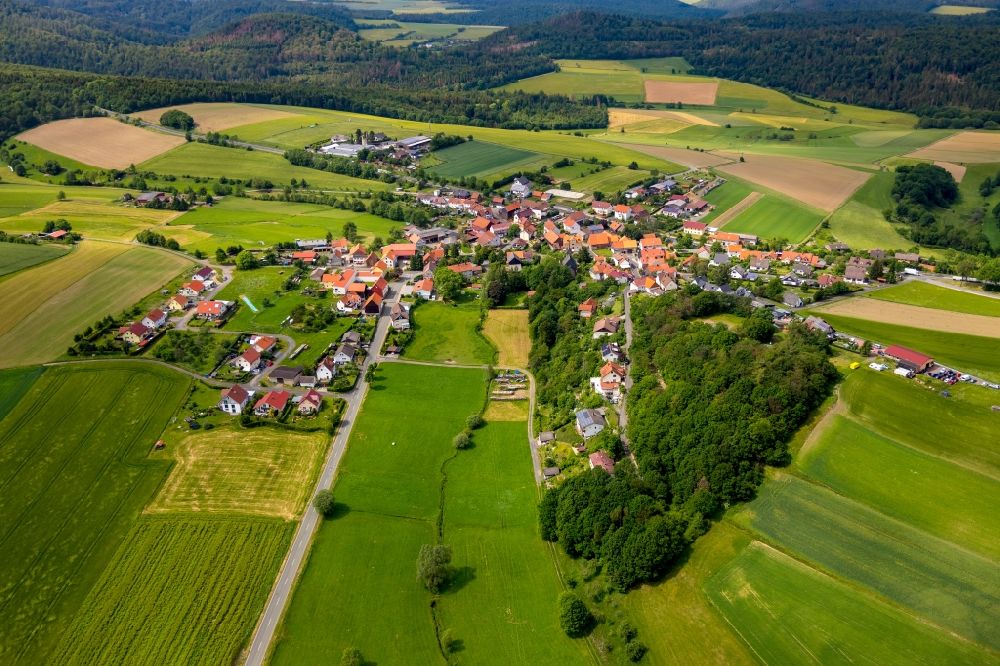 Luftbild Hundsdorf - Dorfkern in Hundsdorf im Bundesland Hessen, Deutschland