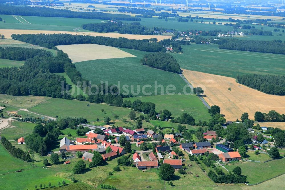 Klein Woltersdorf von oben - Dorfkern in Klein Woltersdorf im Bundesland Brandenburg, Deutschland