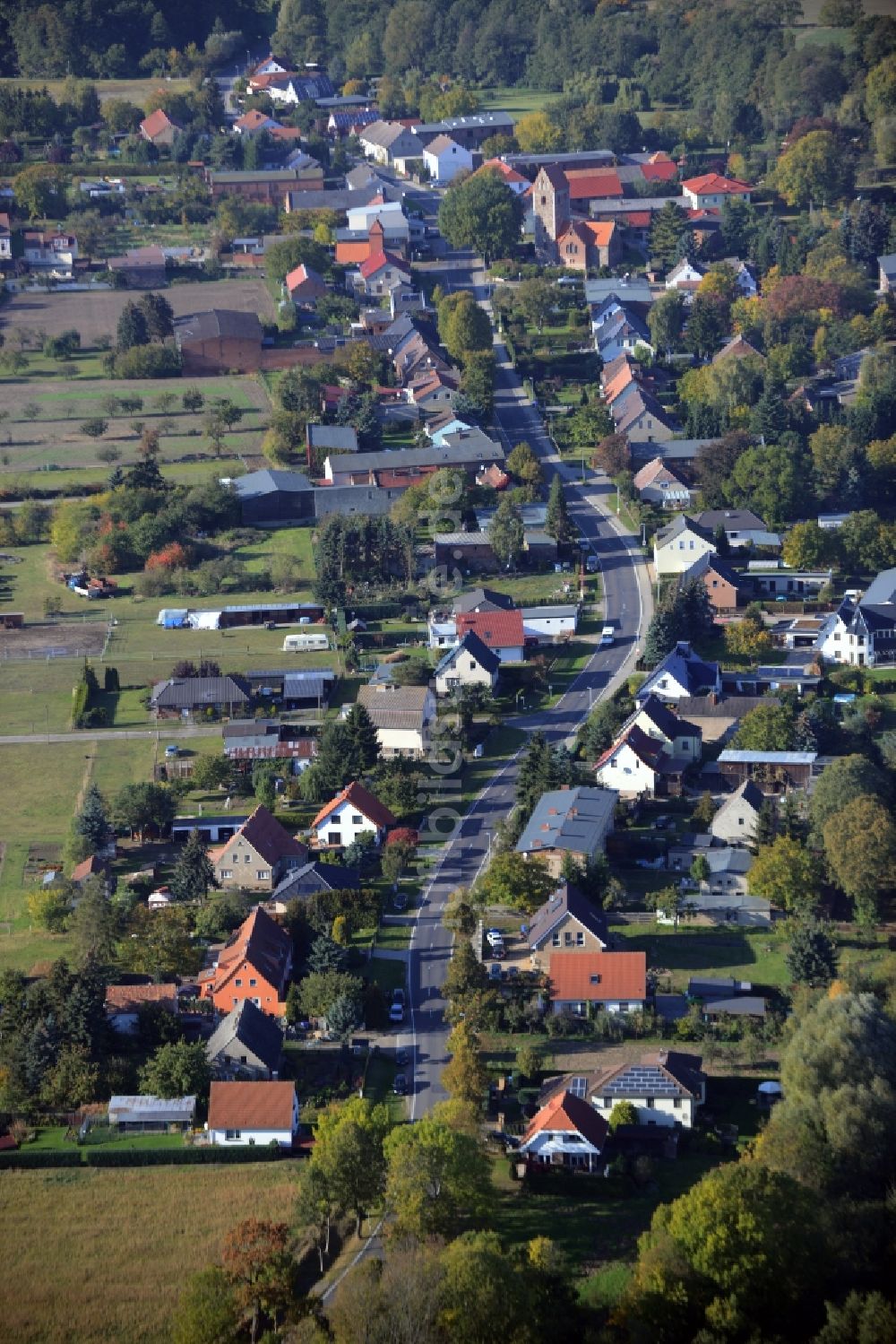 Luftaufnahme Krummensee - Dorfkern in Krummensee im Bundesland Brandenburg