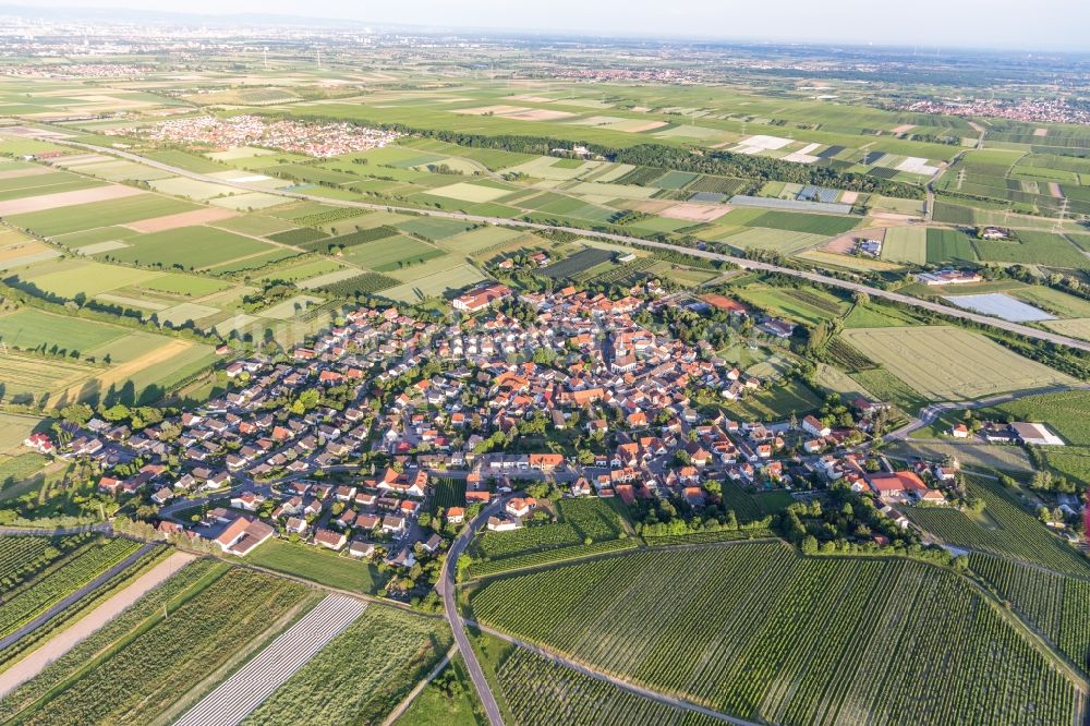 Luftaufnahme Laumersheim - Dorfkern in Laumersheim im Bundesland Rheinland-Pfalz, Deutschland