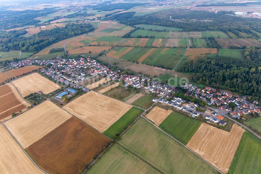 Luftaufnahme Leiberstung - Dorfkern in Leiberstung im Bundesland Baden-Württemberg, Deutschland
