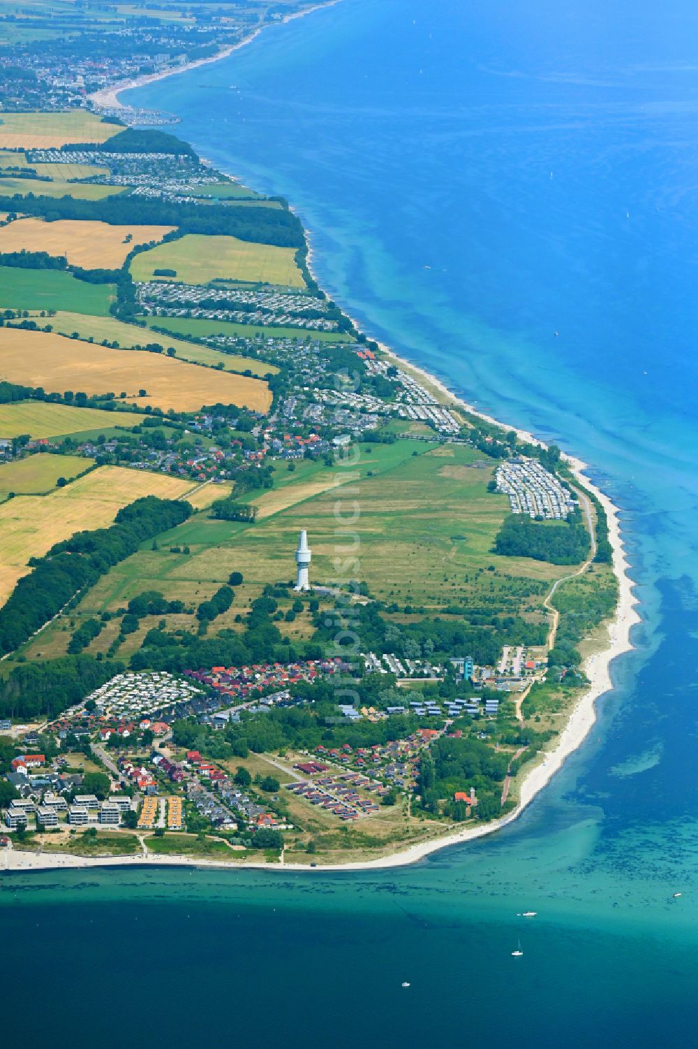 Luftbild Pelzerhaken - Dorfkern am Meeres- Küstenbereich der Ostsee in Pelzerhaken im Bundesland Schleswig-Holstein, Deutschland