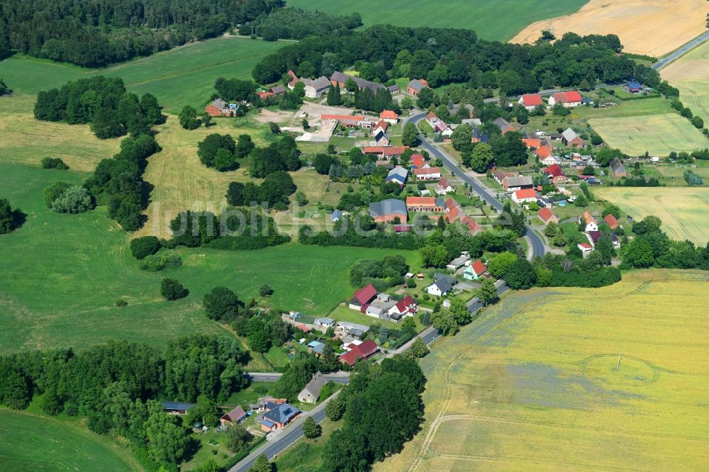 Luftbild Mesendorf - Dorfkern in Mesendorf im Bundesland Brandenburg, Deutschland