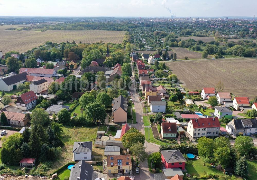 Luftaufnahme Mötzlich - Dorfkern in Mötzlich im Bundesland Sachsen-Anhalt, Deutschland