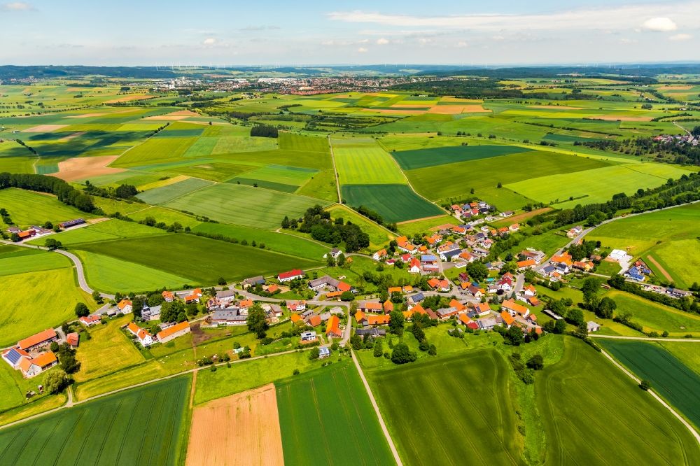Luftaufnahme Nieder-Ense - Dorfkern in Nieder-Ense im Bundesland Hessen, Deutschland