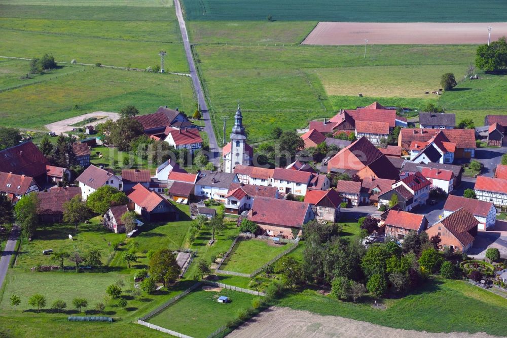 Luftaufnahme Oberstoppel - Dorfkern in Oberstoppel im Bundesland Hessen, Deutschland