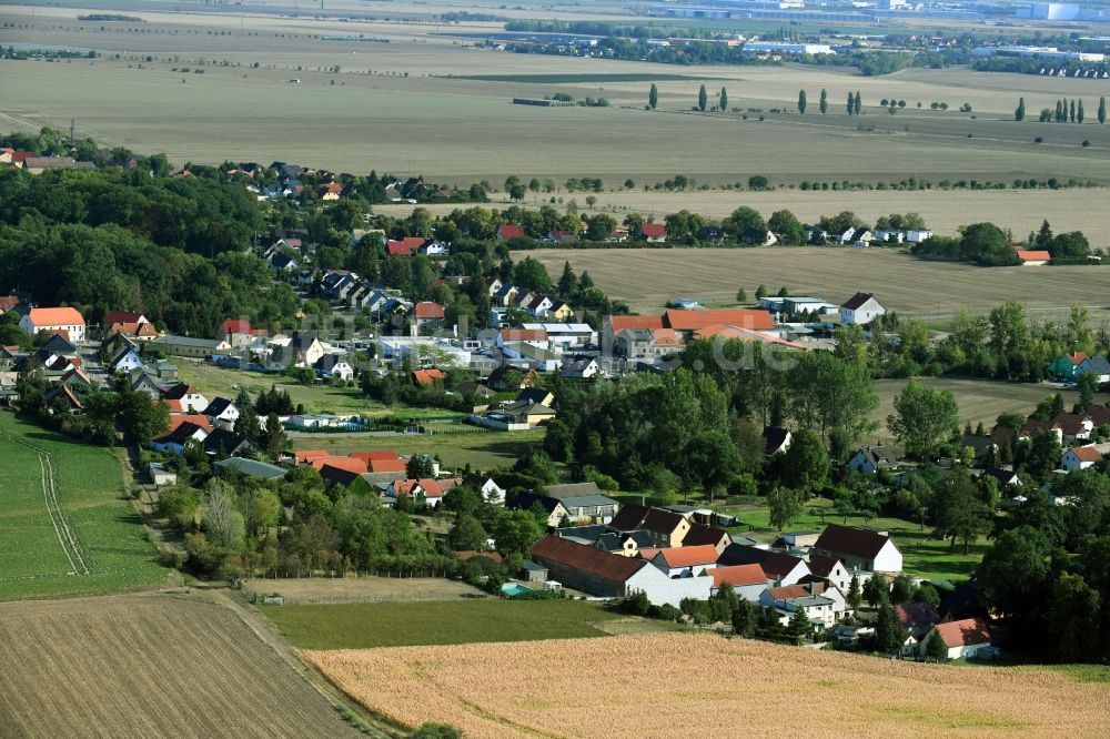 Luftbild Oppin - Dorfkern in Oppin im Bundesland Sachsen-Anhalt, Deutschland