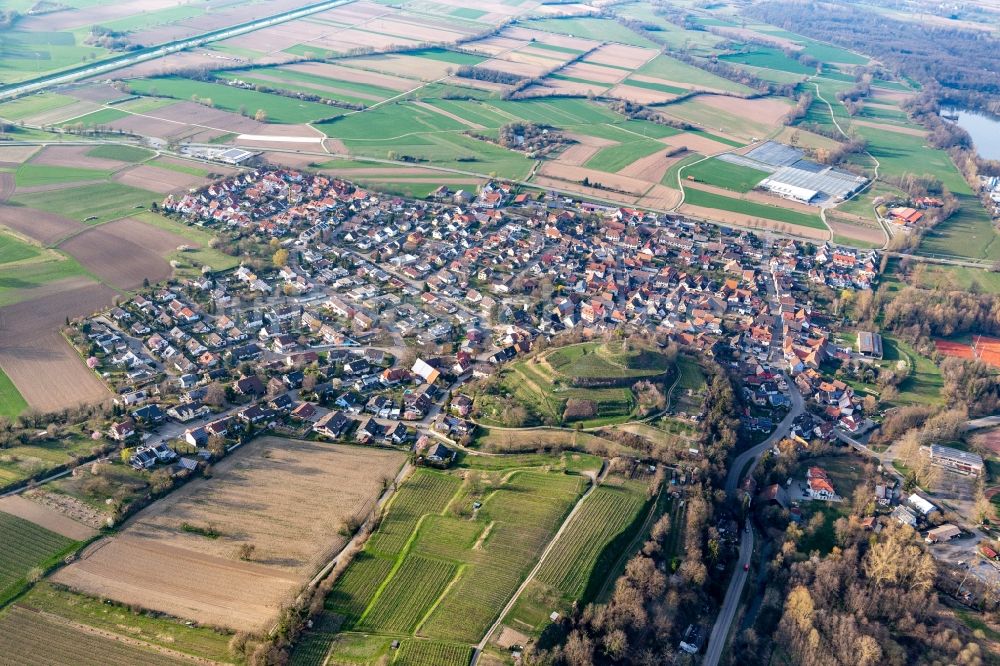 Luftbild Teningen - Dorfkern im Ortsteil Nimburg in Teningen im Bundesland Baden-Württemberg, Deutschland