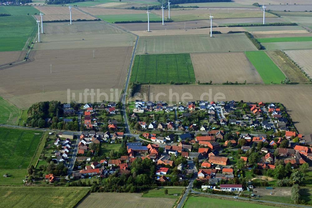 Papenrode von oben - Dorfkern in Papenrode im Bundesland Niedersachsen, Deutschland