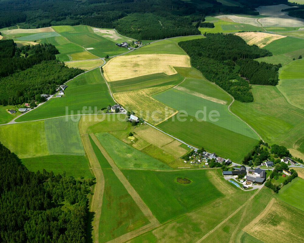 Oberhartmannsreuth von oben - Dorfkern am Rande des Kraftwerkes in Oberhartmannsreuth im Bundesland Bayern, Deutschland