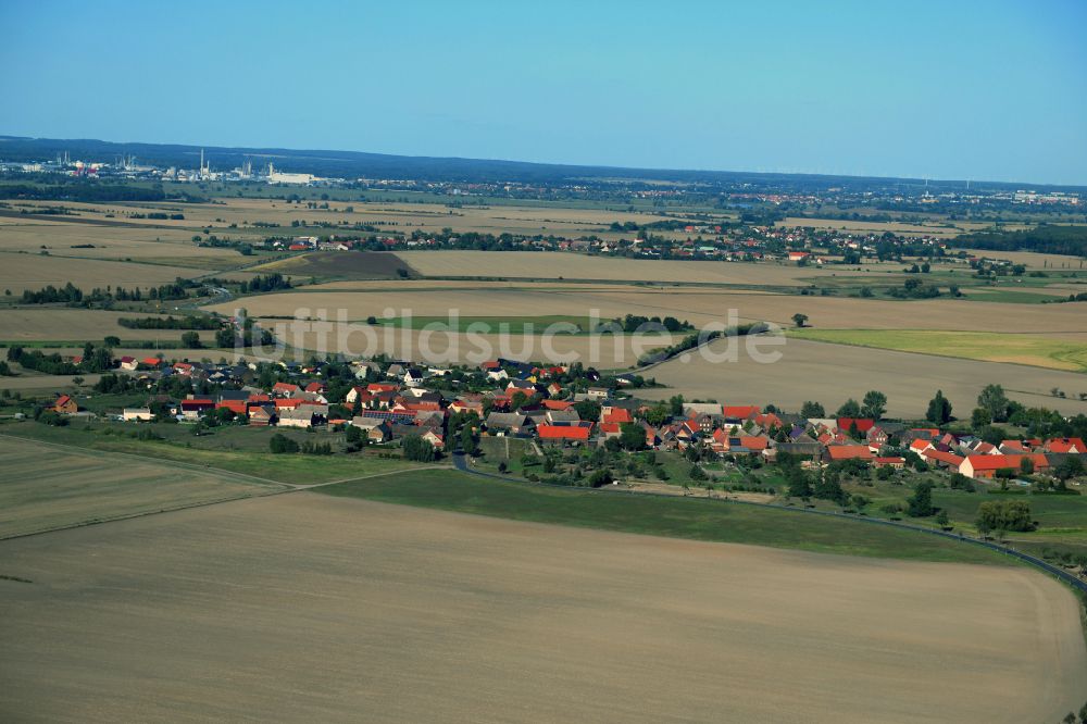 Luftbild Selbitz - Dorfkern am Rande des Kraftwerkes in Selbitz im Bundesland Sachsen-Anhalt, Deutschland