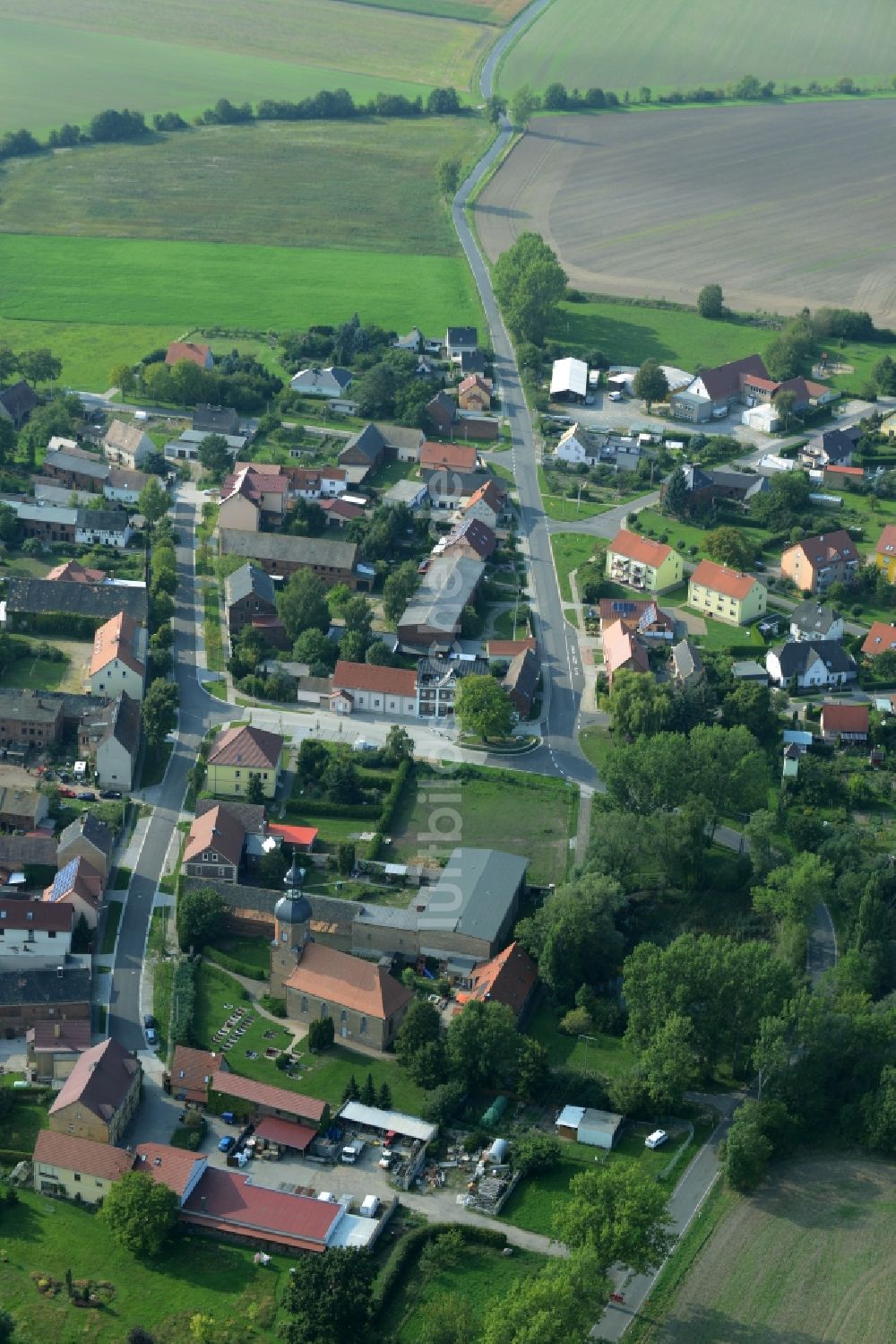 Luftbild Rödgen - Dorfkern von Rödgen im Bundesland Sachsen