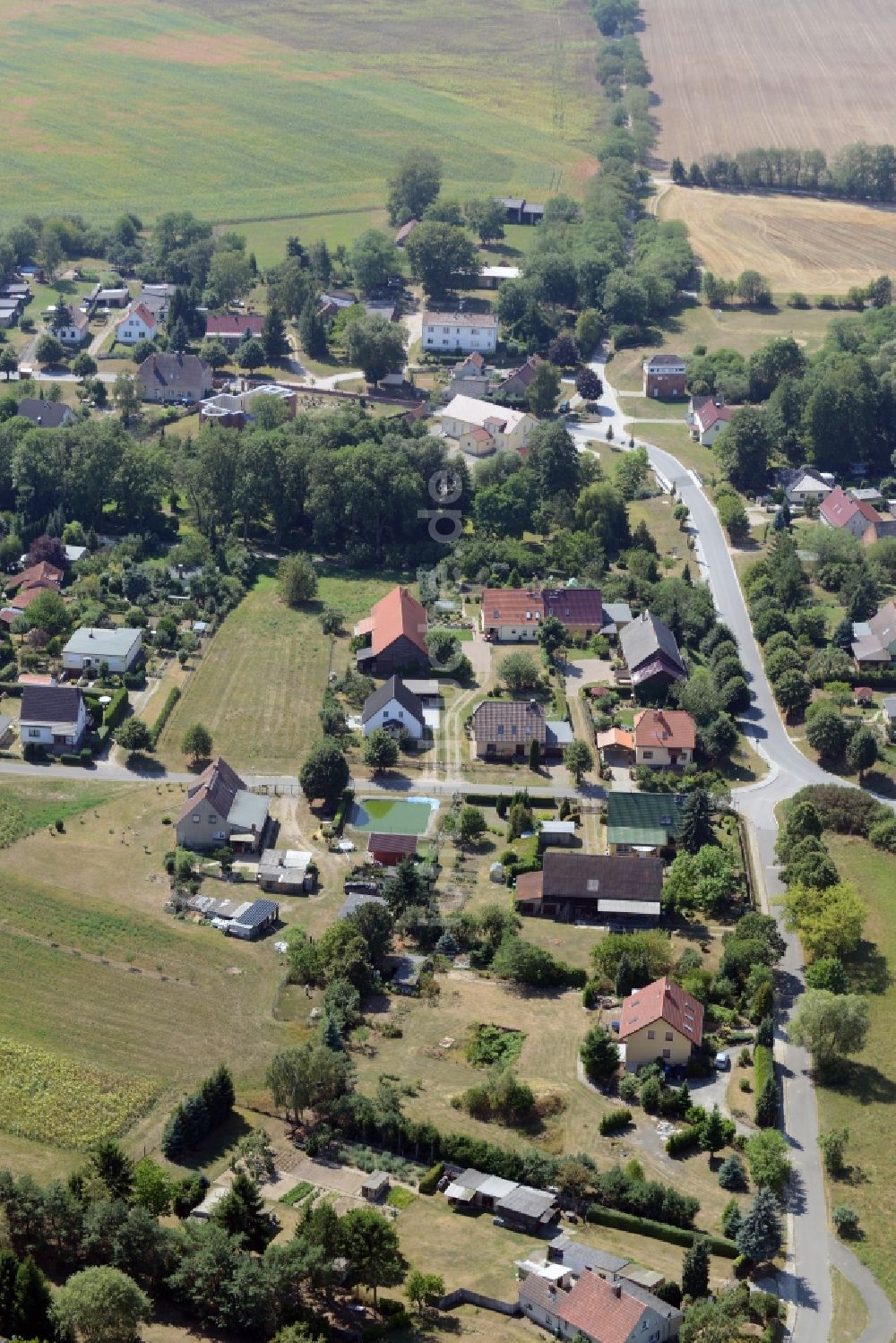 Luftbild Schönfließ - Dorfkern in Schönfließ im Bundesland Brandenburg