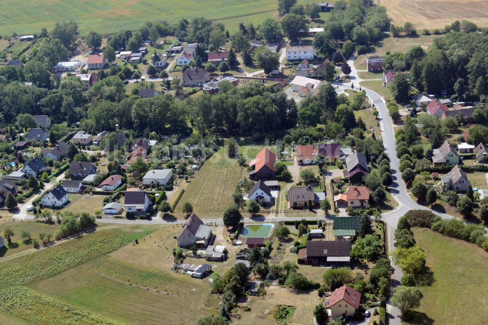 Luftaufnahme Schönfließ - Dorfkern in Schönfließ im Bundesland Brandenburg