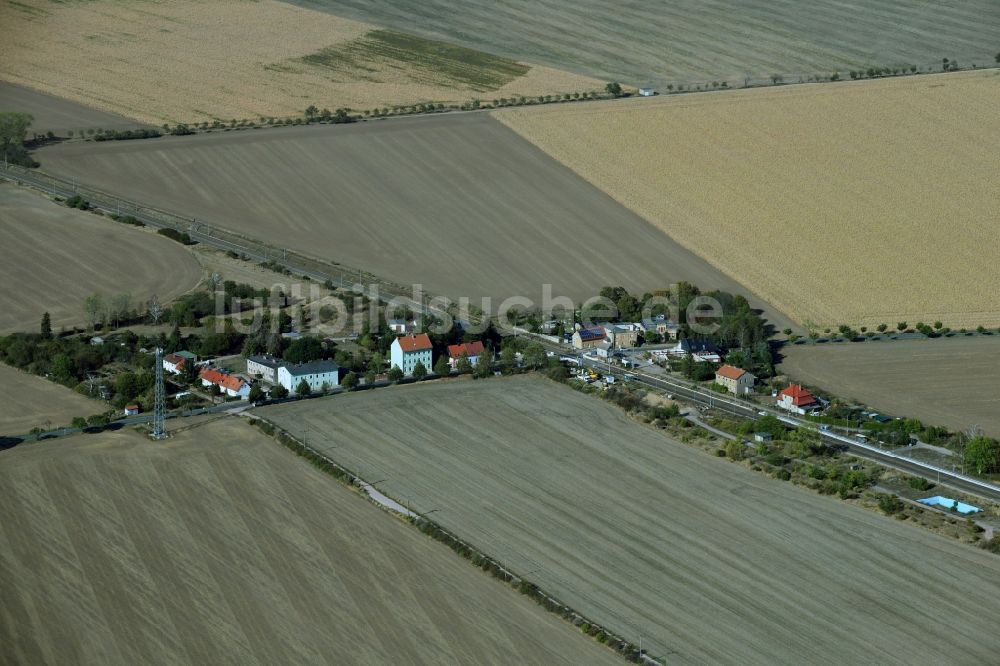 Schortewitz von oben - Dorfkern in Schortewitz im Bundesland Sachsen-Anhalt, Deutschland