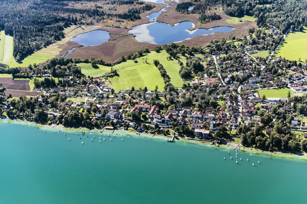 Luftaufnahme Seeshaupt - Dorfkern an den See- Uferbereichen des Starnberger Sees in Seeshaupt im Bundesland Bayern, Deutschland