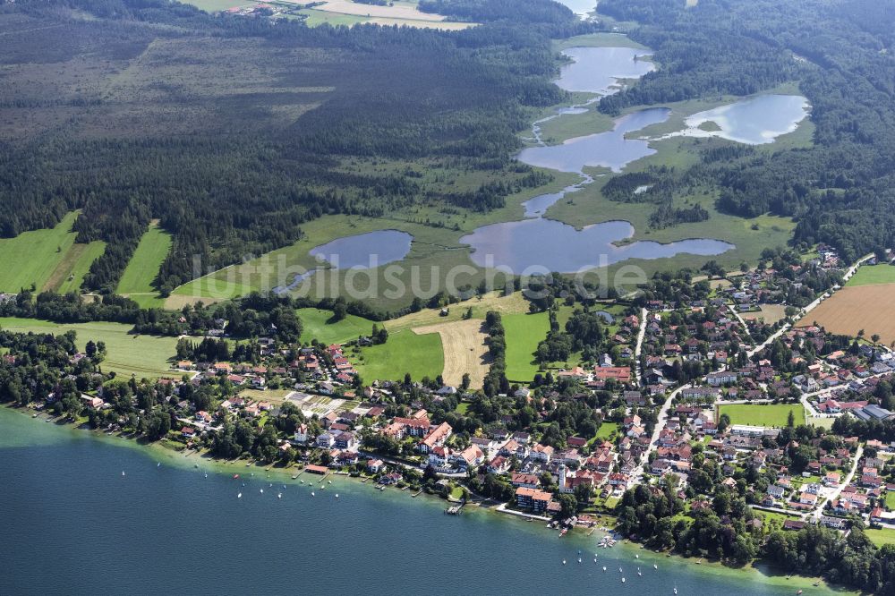 Luftaufnahme Seeshaupt - Dorfkern an den See- Uferbereichen des Starnberger Sees in Seeshaupt im Bundesland Bayern, Deutschland