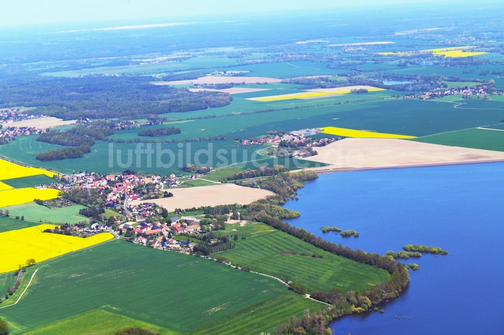 Luftbild Quatitz - Dorfkern an den See- Uferbereichen Talsperre Bautzen in Quatitz im Bundesland Sachsen, Deutschland