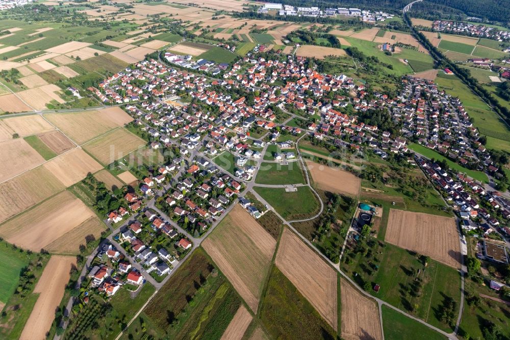 Sickenhausen von oben - Dorfkern in Sickenhausen im Bundesland Baden-Württemberg, Deutschland