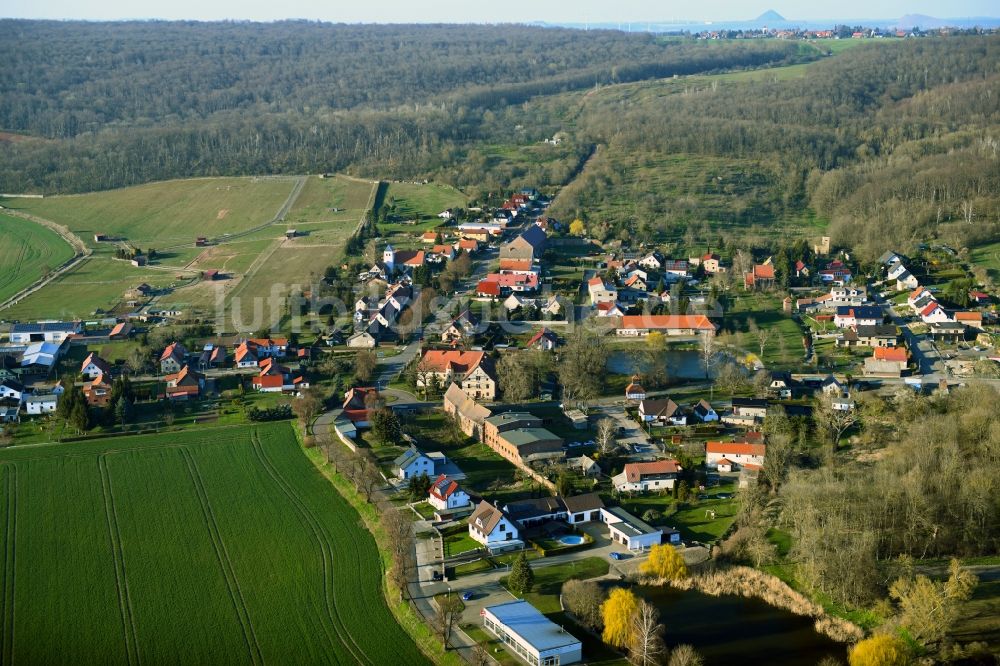Sittichenbach aus der Vogelperspektive: Dorfkern in Sittichenbach im Bundesland Sachsen-Anhalt, Deutschland