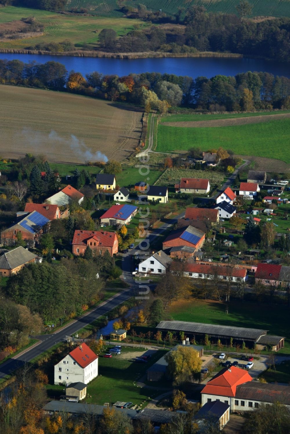 Luftaufnahme Suckow Flieth-Stegelitz - Dorfkern in Suckow Flieth-Stegelitz im Bundesland Brandenburg