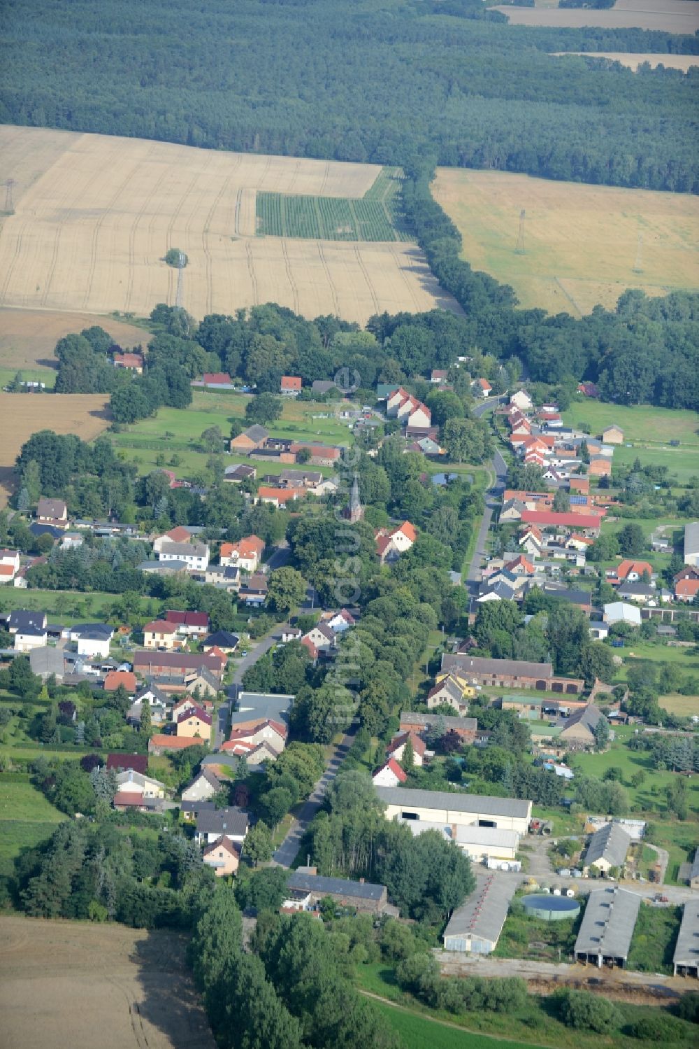 Luftbild Tempelfelde, Sydower Fließ - Dorfkern in Tempelfelde, Sydower Fließ im Bundesland Brandenburg