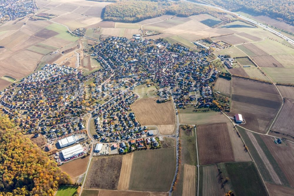 Waldbrunn aus der Vogelperspektive: Dorfkern in Waldbrunn im Bundesland Bayern, Deutschland